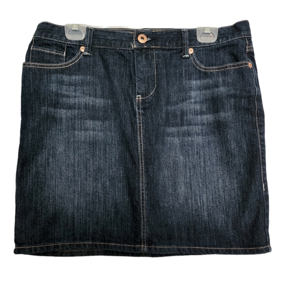 New York & Co blue denim 5 pocket mini skirt SZ 12